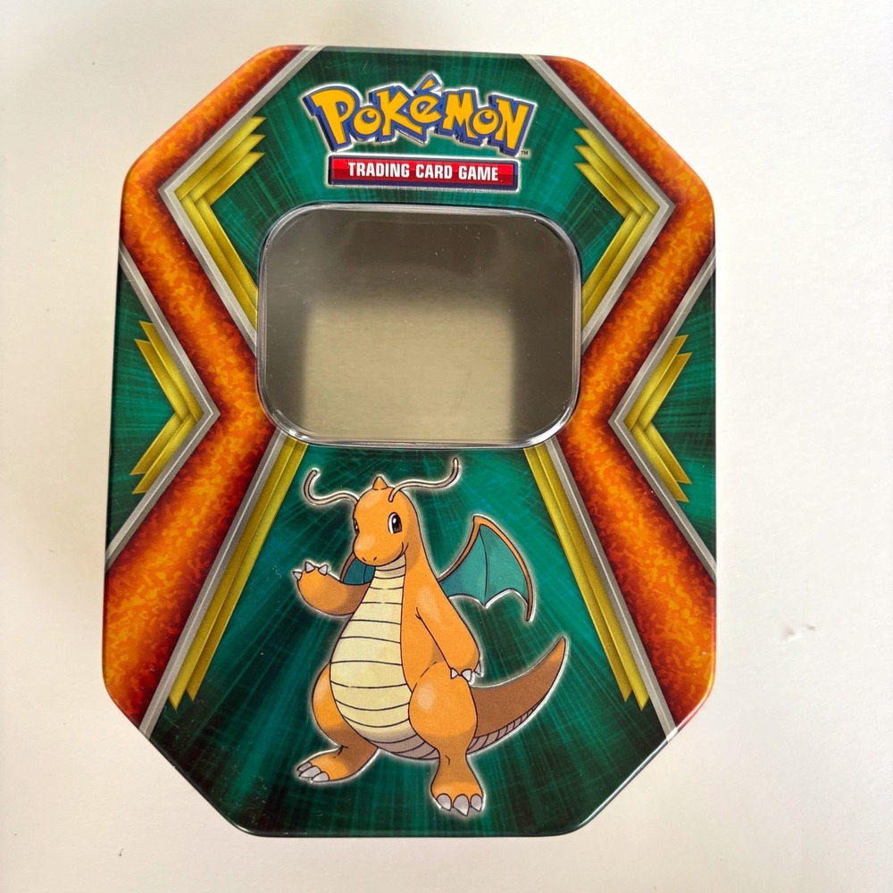 Pokemon TCG Dragonite GX Tin Empty Metal Case 2019 Dragon‎ Type Storage Box